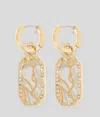 Karl Lagerfeld Signature Pavé Drop Earrings In Gold