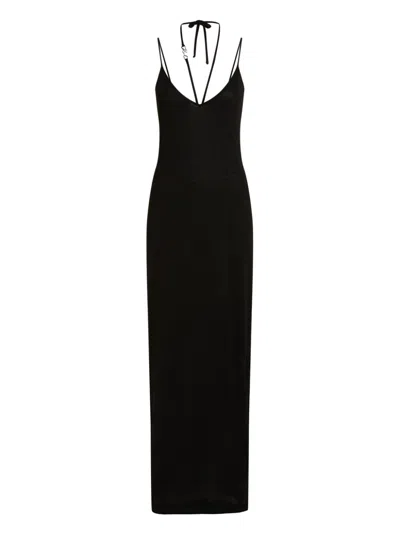 Karl Lagerfeld Signature-plaque Dress In 黑色