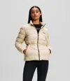 Karl Lagerfeld Signature Puffer Jacket In Neutral