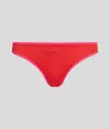 Karl Lagerfeld Signature Satin Brazilian Brief In Red