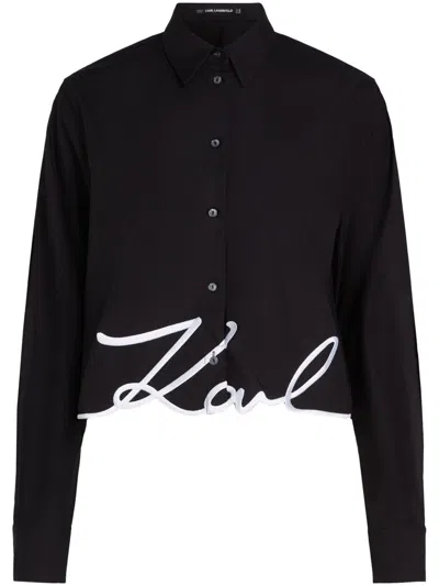 Karl Lagerfeld Signature Shirt In 999 Black