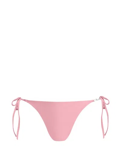 Karl Lagerfeld Signature Side-tie Bikini Briefs In Pink