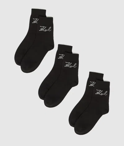 Karl Lagerfeld Signature Socks – 3 Pack In Black