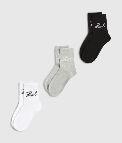 Karl Lagerfeld Signature Socks – 3 Pack In Gray