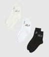 Karl Lagerfeld Signature Socks – 3 Pack In White