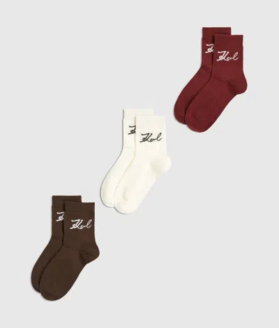 Karl Lagerfeld Signature Socks – 3-pack In Multi