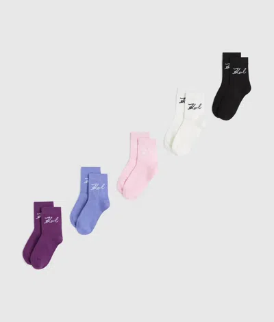 Karl Lagerfeld Signature Socks – 5 Pack In Multi