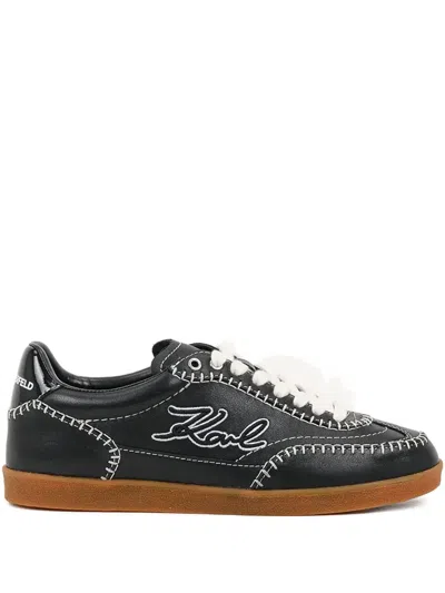 Karl Lagerfeld Signature-stitching Trainers In Black