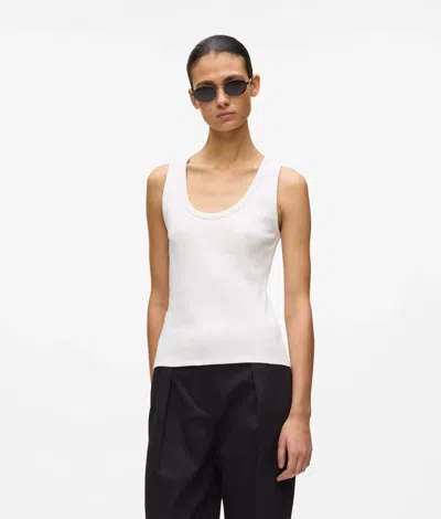 Karl Lagerfeld Signature Tank Top In White