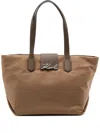 Karl Lagerfeld Signature Tote Bag In Brown