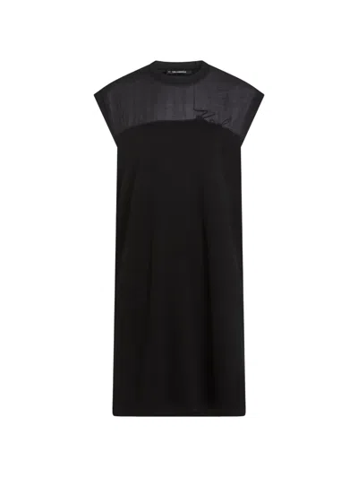 Karl Lagerfeld Signature T-shirt Dress In Black
