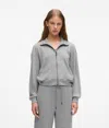 Karl Lagerfeld Signature Zip-up Lounge Sweatshirt In Gray
