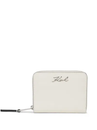 Karl Lagerfeld Signature Zip-around Wallet In Pattern