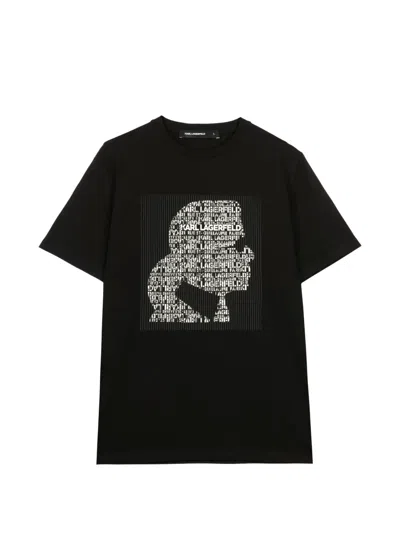 Karl Lagerfeld Silhouette-print T-shirt In Black