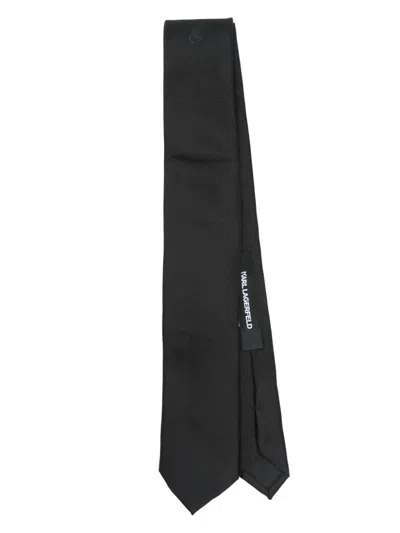 Karl Lagerfeld Silk Tie In Black