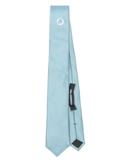 Karl Lagerfeld Silk Tie In Blue