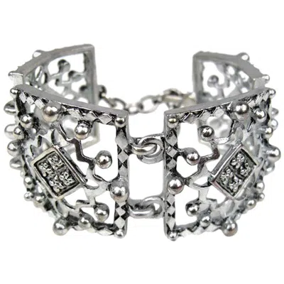Pre-owned Karl Lagerfeld Silver Studded Link Bracelet 1990s