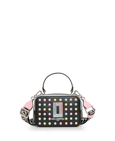 Karl Lagerfeld Simone Camera Crossbody Bag In Black,candy
