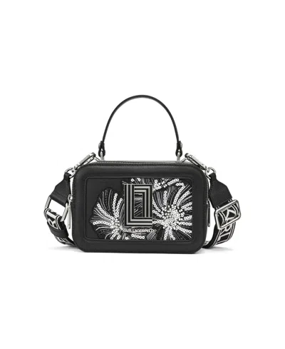 Karl Lagerfeld Simone Embellished Camera Crossbody In Black