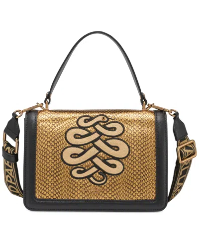 Karl Lagerfeld Simone Leather Crossbody In Champagne Snake
