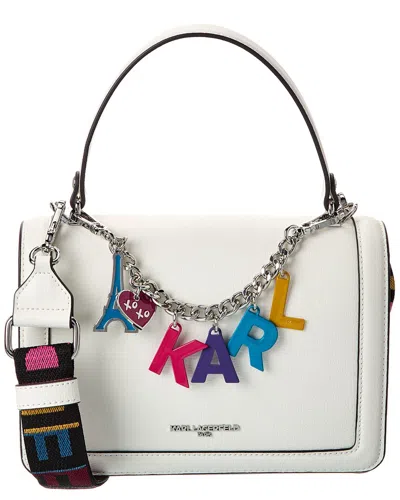 Karl Lagerfeld Simone Leather Crossbody In White