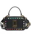Karl Lagerfeld Simone Small Coated Leather Rainbow Lunchbox Crossbody In Black Multi Combo