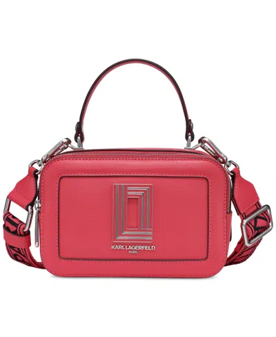 Karl Lagerfeld Simone Small Leather Crossbody In French Rose