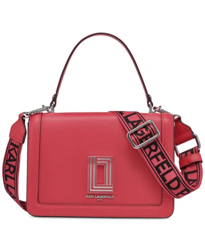 Karl Lagerfeld Simone Small Leather Crossbody In French Rose