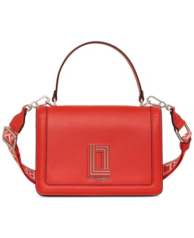 Karl Lagerfeld Simone Small Leather Crossbody In Vermillon