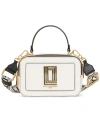 Karl Lagerfeld Simone Small Leather Crossbody In Winter White