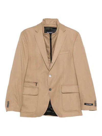 Karl Lagerfeld Single-breasted Blazer In Brown