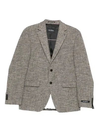 Karl Lagerfeld Single-breasted Blazer In Gray