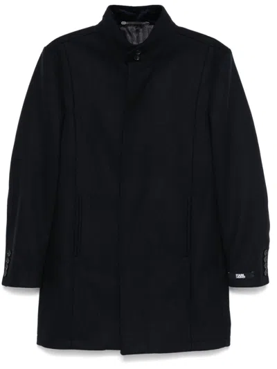 Karl Lagerfeld Single-breasted Coat In 蓝色