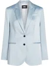 Karl Lagerfeld Single-breasted Satin Blazer In White