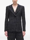 Karl Lagerfeld Single-breasted Tweed Blazer In Animal Print
