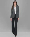 Karl Lagerfeld Single Button Blazer Chiffon Blouse Wide Leg Pants In Black
