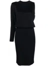 Karl Lagerfeld Ruched One-shoulder Midi-dress In Black