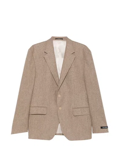 Karl Lagerfeld Single-breasted Notched-lapels Blazer In Brown
