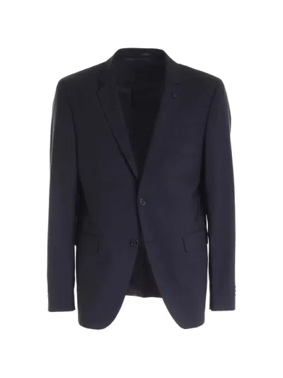 Karl Lagerfeld Single-breasted Notch-lapels Jacket In Blue