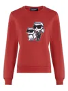Karl Lagerfeld Sketch-print Sweater In Red