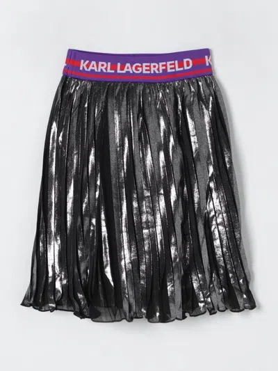 Karl Lagerfeld Poly Ruffled Skirt In Grau