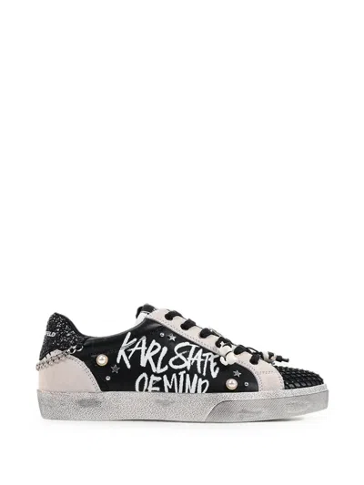Karl Lagerfeld Skool Graffiti-print Sneakers In Multi