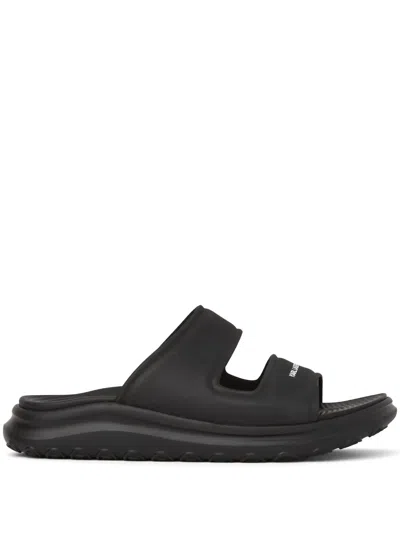 Karl Lagerfeld Skuba Double-strap Slides In Black