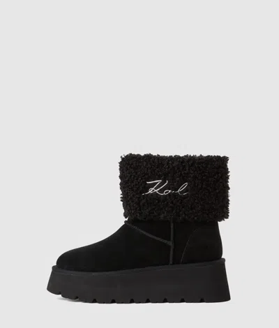 Karl Lagerfeld Skylar Signia Kollar Boots In Black