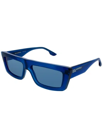 Karl Lagerfeld Sleek Plastic Sunglasses For The Modern Look In Blue