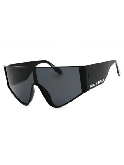 Karl Lagerfeld Sleek Unisex Shield Sunglasses In Black
