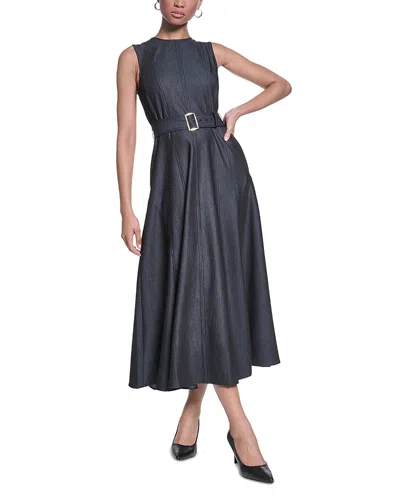Karl Lagerfeld Sleeveless Belted Denim Midi Dress In Black