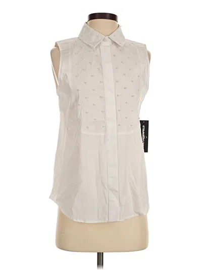 Karl Lagerfeld Sleeveless Button Down Shirt In White