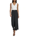 KARL LAGERFELD SLEEVELESS COLORBLOCK CROPPED JUMPSUIT