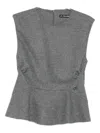 Karl Lagerfeld Sleeveless Peplum Top In Gray